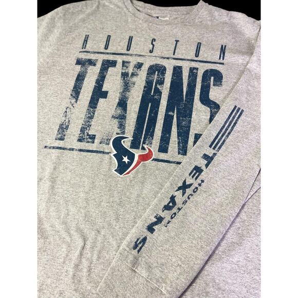NFL Team Apparel Houston Texans Logo Men Gray Long‎ Sleeve Shirt Size XL - Picture 5 of 9
